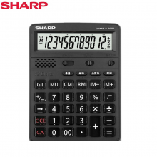 夏普（SHARP）EL-D760012位语音台式计算器商务办公财务会计商城计算真人发音大屏幕计算器EL-D7600BK